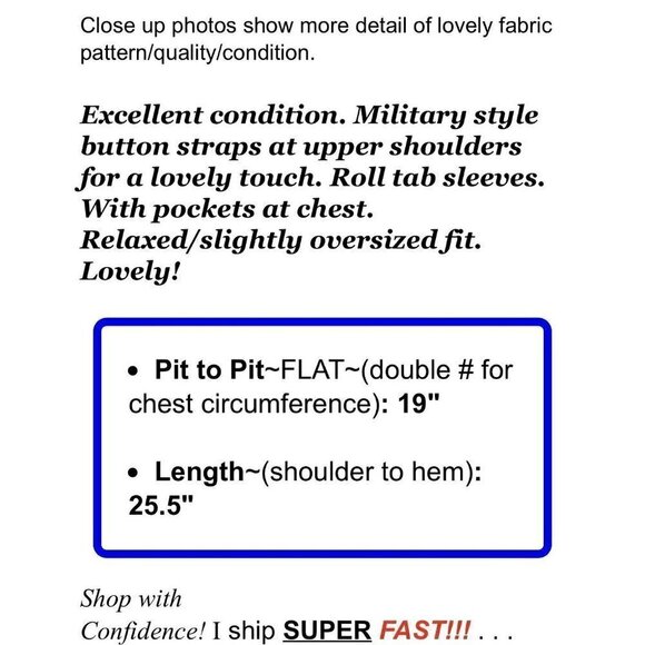 Calvin Klein Sz XS Blue Batik Ikat Military Button Up Shirt Tunic Top Womens - Picture 2 of 8